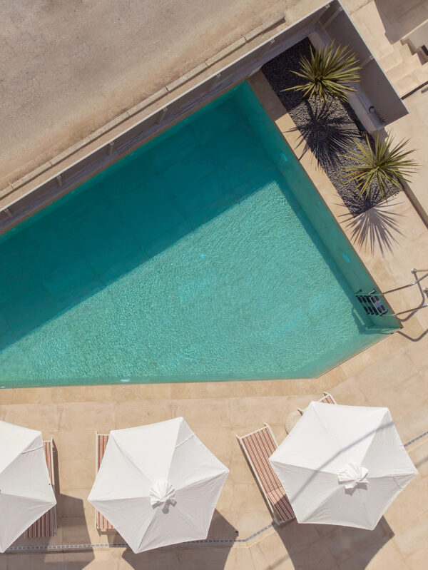 High view of the pool